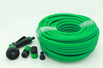 Green PVC garden hose